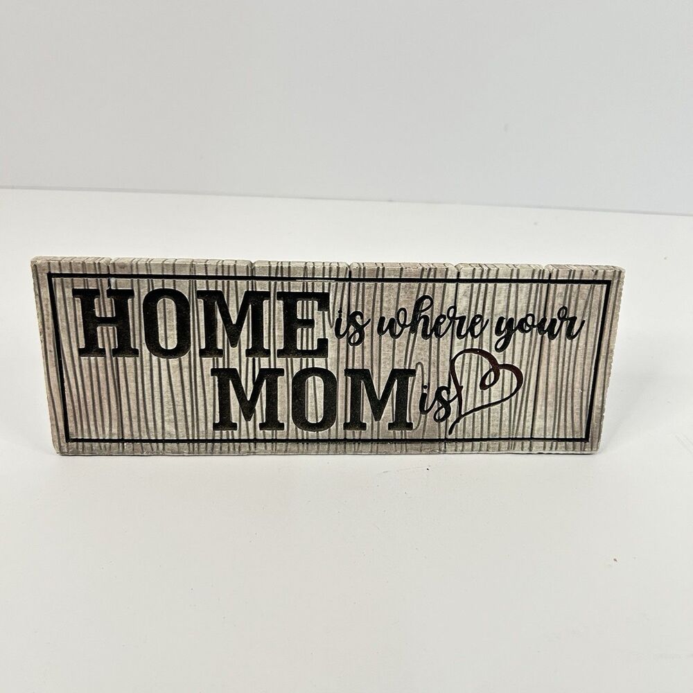 Vintage Spoontiques Faux Wood Shiplap Block Sign Home Is Where Your Mom Is